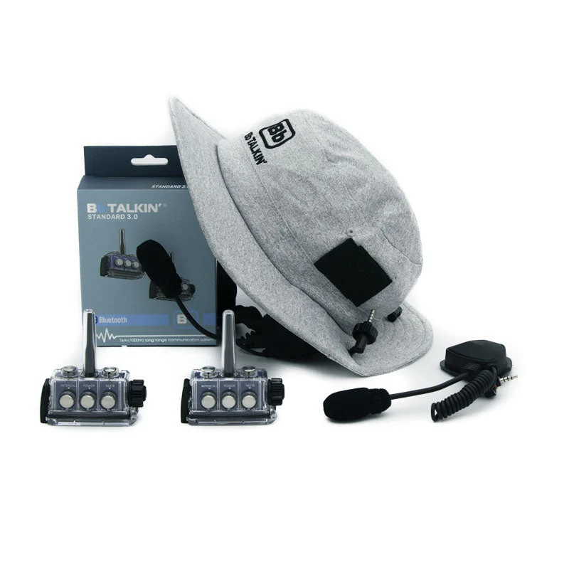BbTalkin 3.0 2-Person Communication Bundle: Surf Hat + Boom microphone speaker