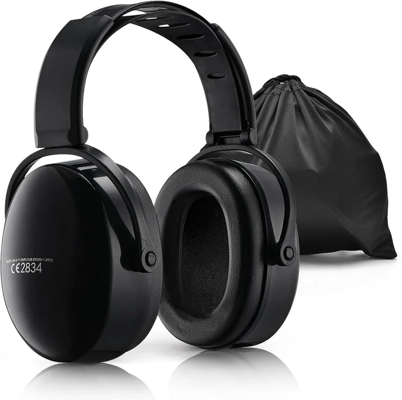 Noise Reduction Safety Ear Muffs, SNR 31dB Hearing Protection Earmuffs, Adjustable Noise Cancelling Headphones for Shooting Gun Range Mowing Construction Woodwork Adult Kids
