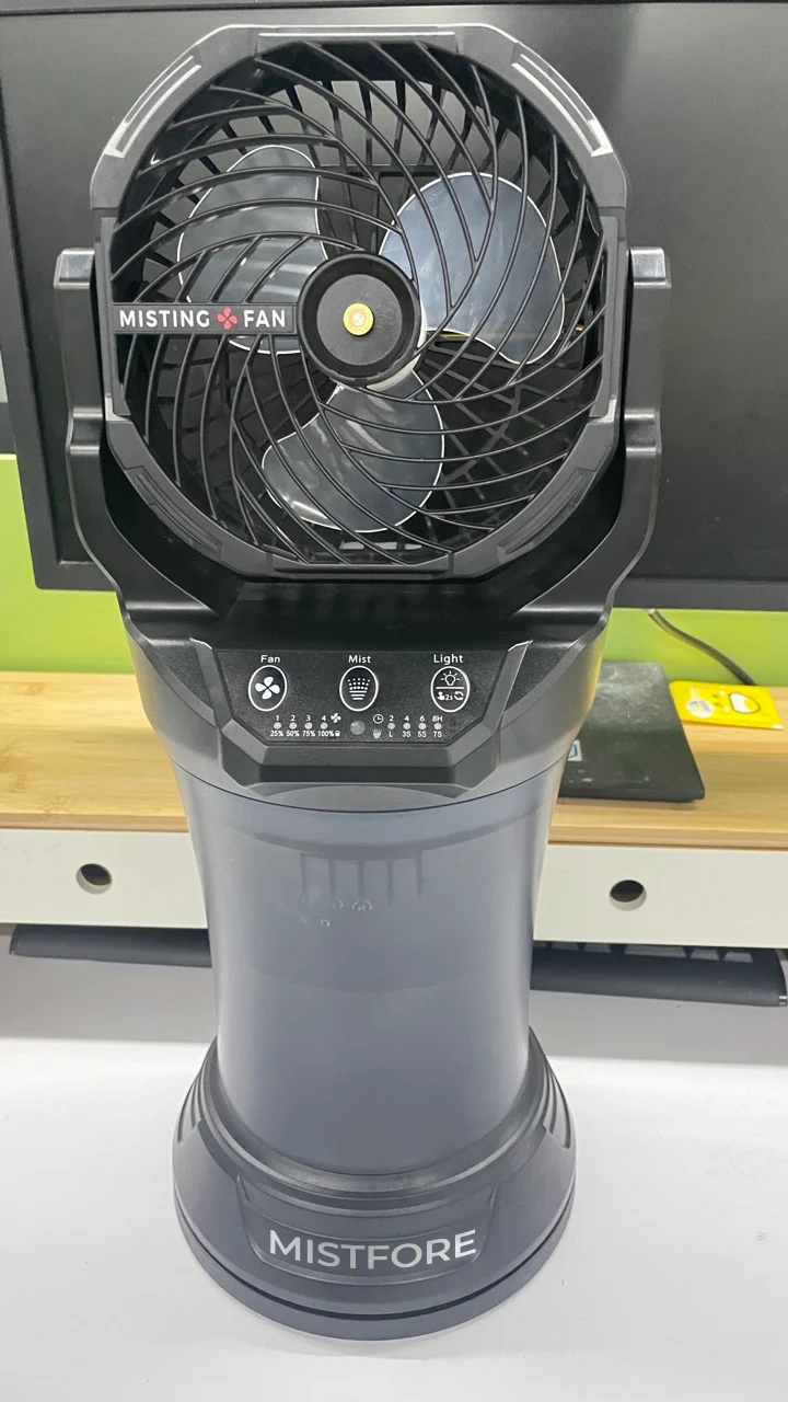 MISTFORE Portable Misting Fan with Remote & 20000mAh Rechargeable Misting Fans for Outside Patios Camping Beach & Workshops Mist Fan Portable for Outdoor/Indoor