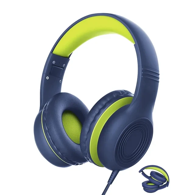Kids Headphones for School Home Tablet Travel, Sharing Sounds Function, Foldable Wired Kids Headphones with Microphone