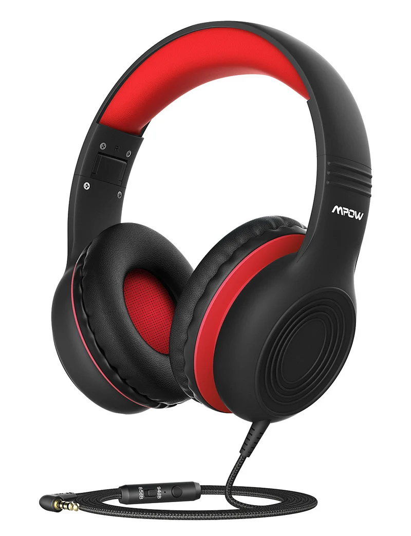 Kids Headphones for School Home Tablet Travel, Sharing Sounds Function, Foldable Wired Kids Headphones with Microphone