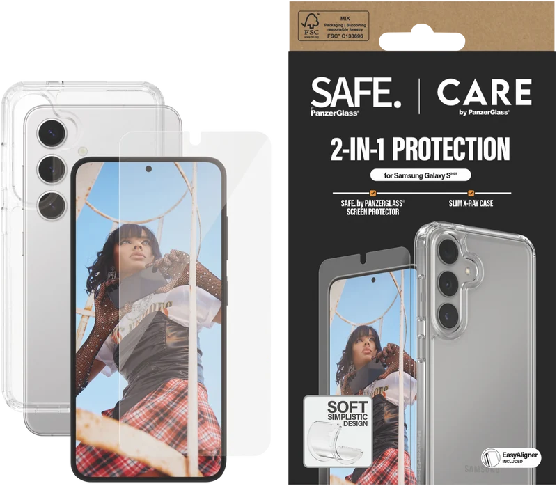 Panzer Glass CARE by Panzer Fashion Samsung Galaxy S25 2-in-1 Bundle Case/Screen Protector