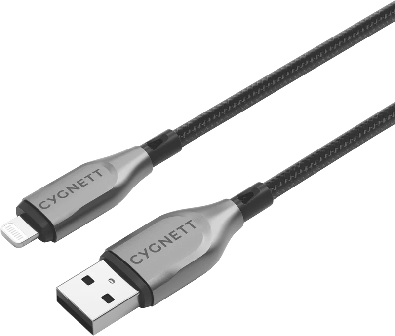 Cygnett USB 2.0 Armoured braided USB A Lightning 2m Black